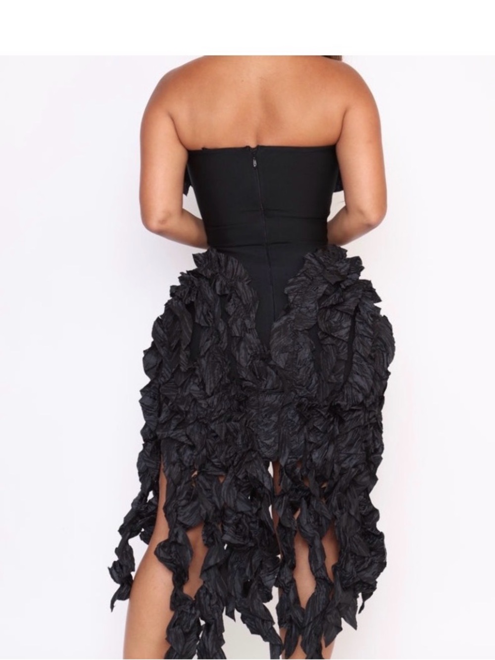 Fashion Nova Leila Bandage Strapless Ruffled Mini Dress Size M - Picture 3 of 11